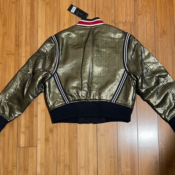 NWT BCBMAXAZRIA Andreas Metallic Bomber Jacket Size XS - Picture 6 of 16